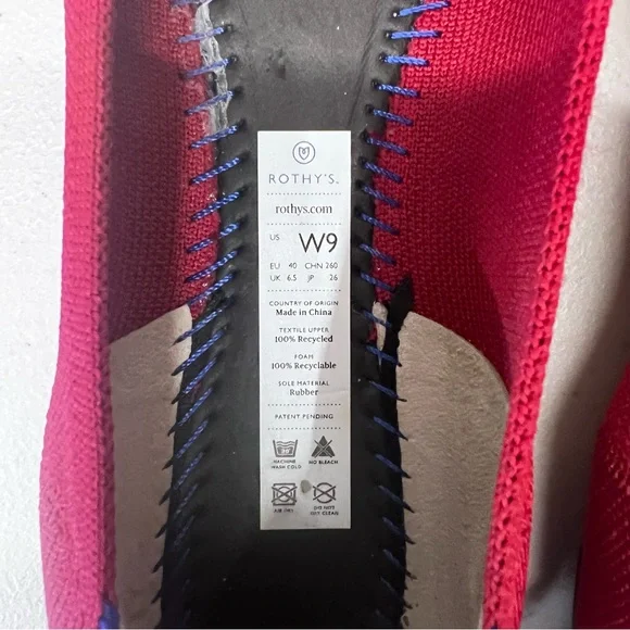 Rothy’s The Flat Bright Red Shoes Size 9 - Picture 6 of 6